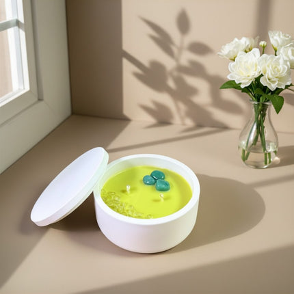 Nueva Semilla · Vela con Cuarzo Verde para Nuevos Comienzos