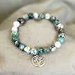Pulsera Ágata Árbol con Charm del Árbol de la Vida 8mm
