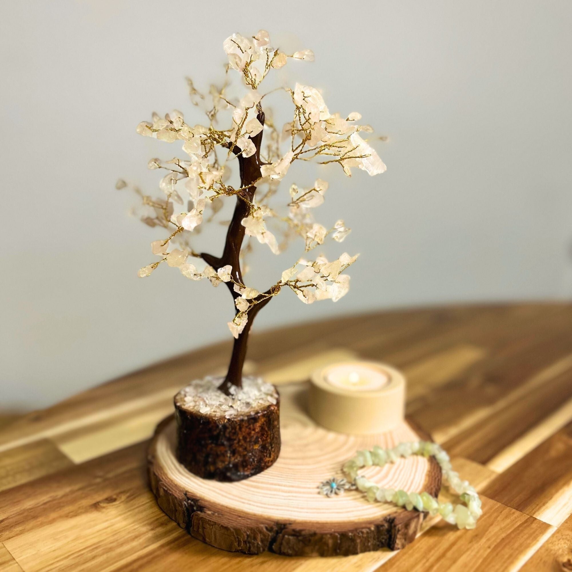 Árbol Minerales Cuarzo Blanco Esencia