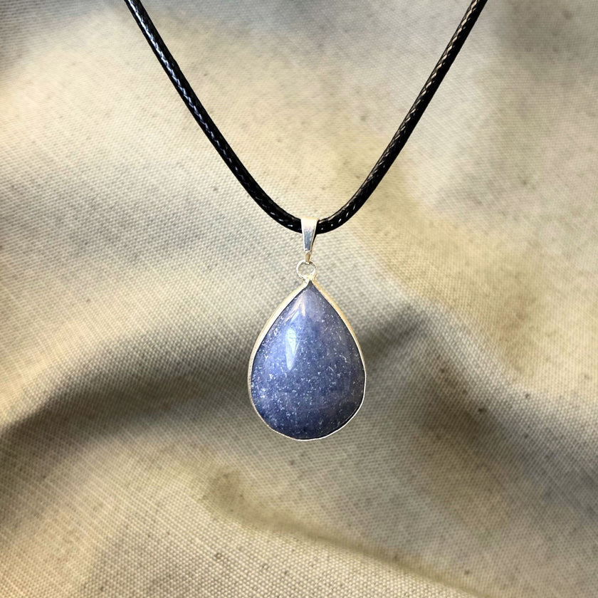 Colgante Gota Pulida Cuarzo Azul