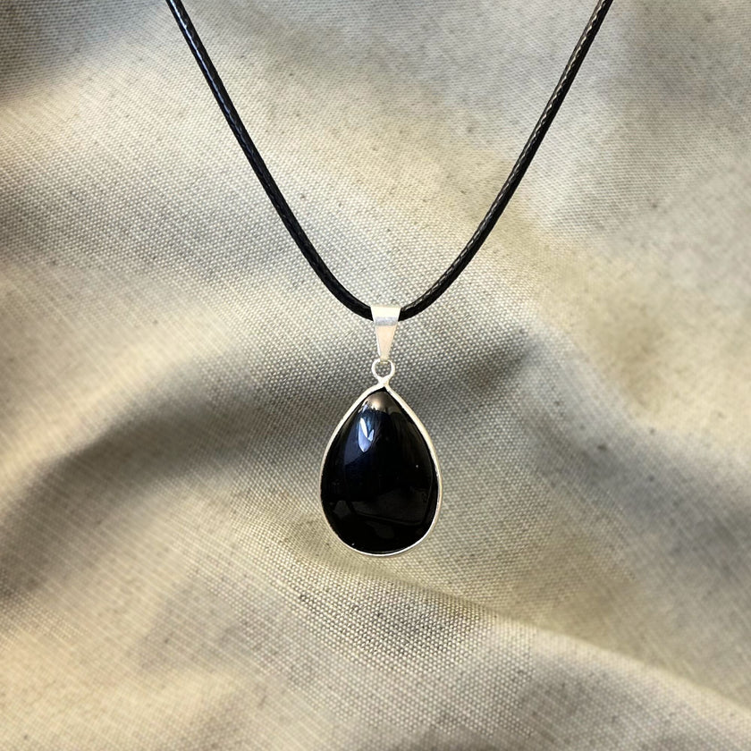 Colgante Gota Pulida  Obsidiana