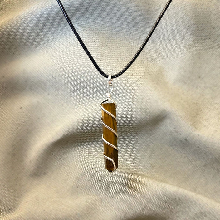 Colgante Barra con Espiral Ojo de Tigre