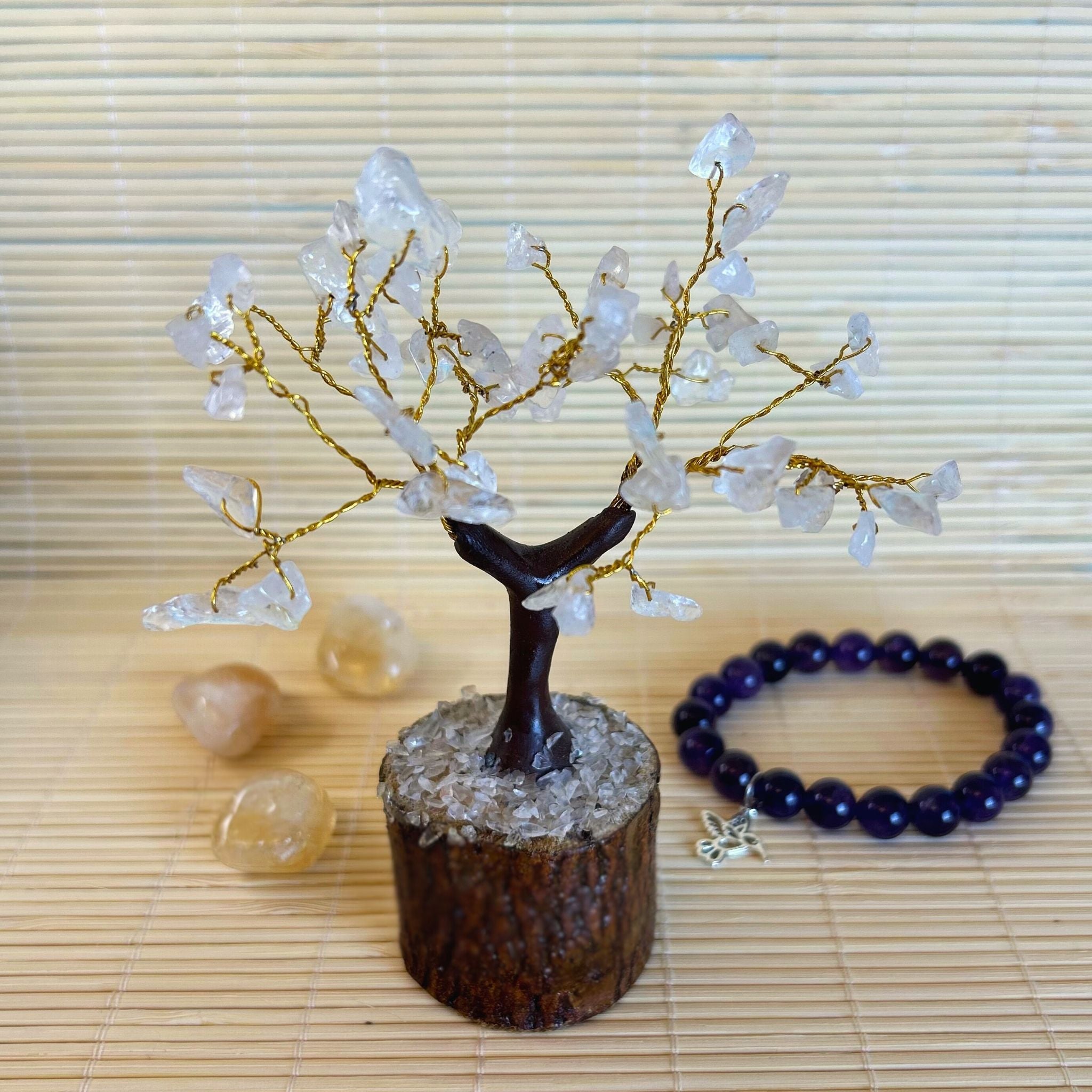 Árbol Minerales Cuarzo Blanco Esencia