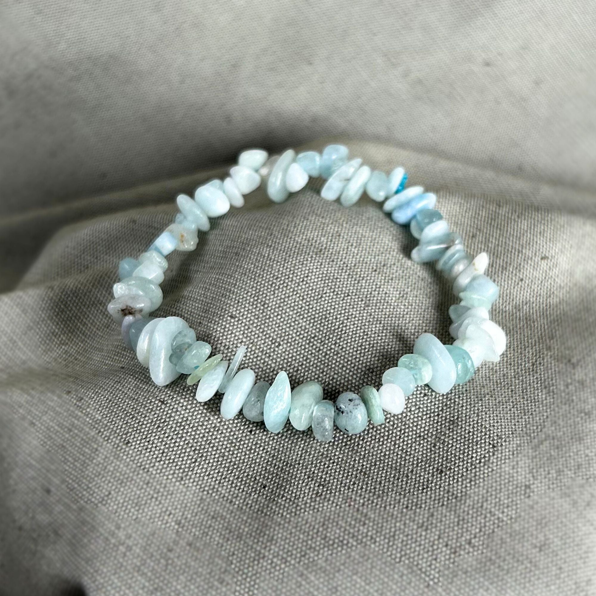 Pulsera de Chips de Aguamarina