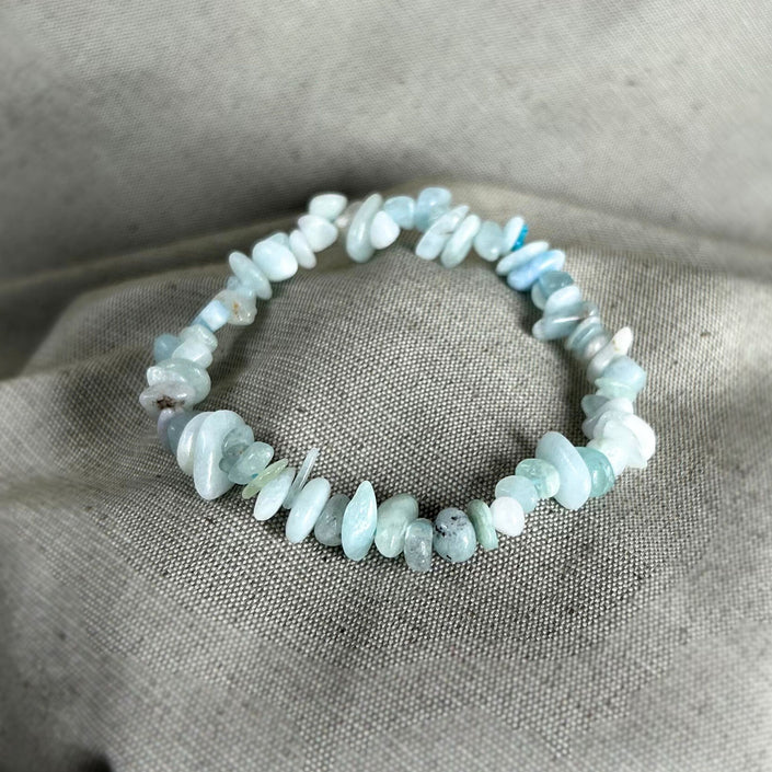 Pulsera de Chips de Aguamarina