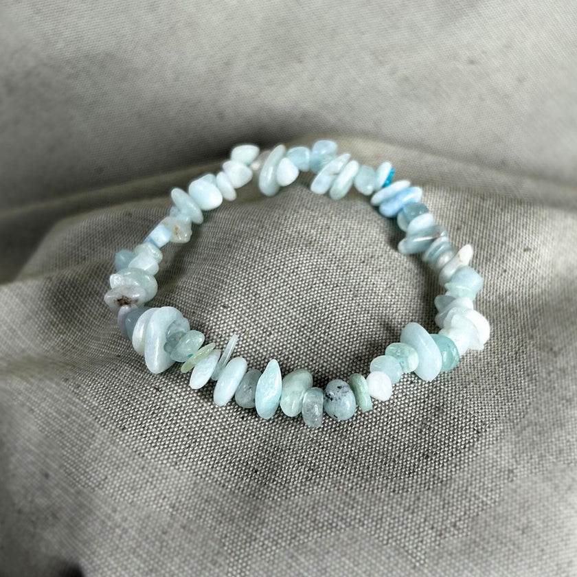 Pulsera de Chips de Aguamarina