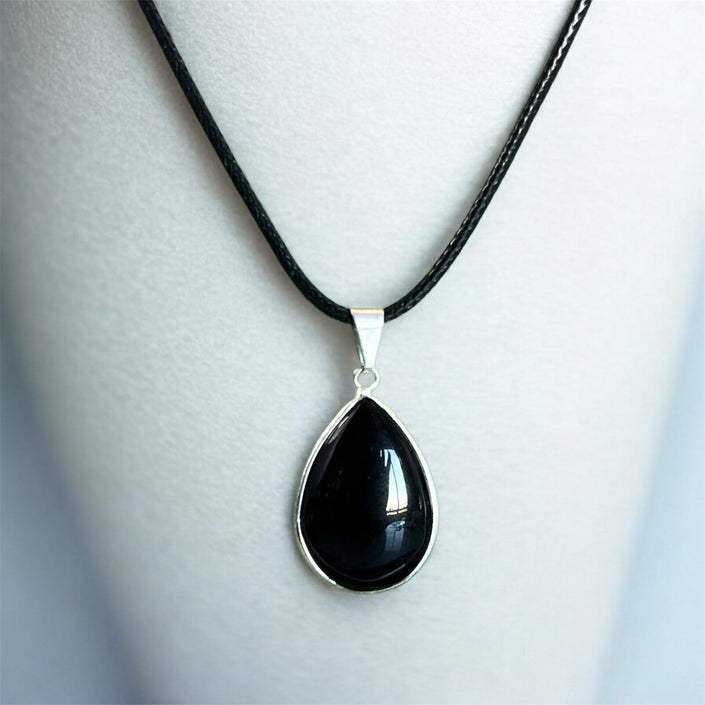Colgante Gota Pulida  Obsidiana