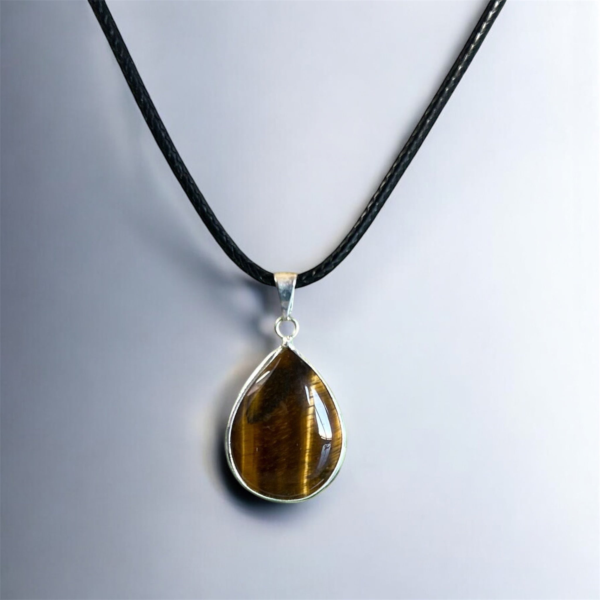Colgante Gota Pulida Ojo de Tigre