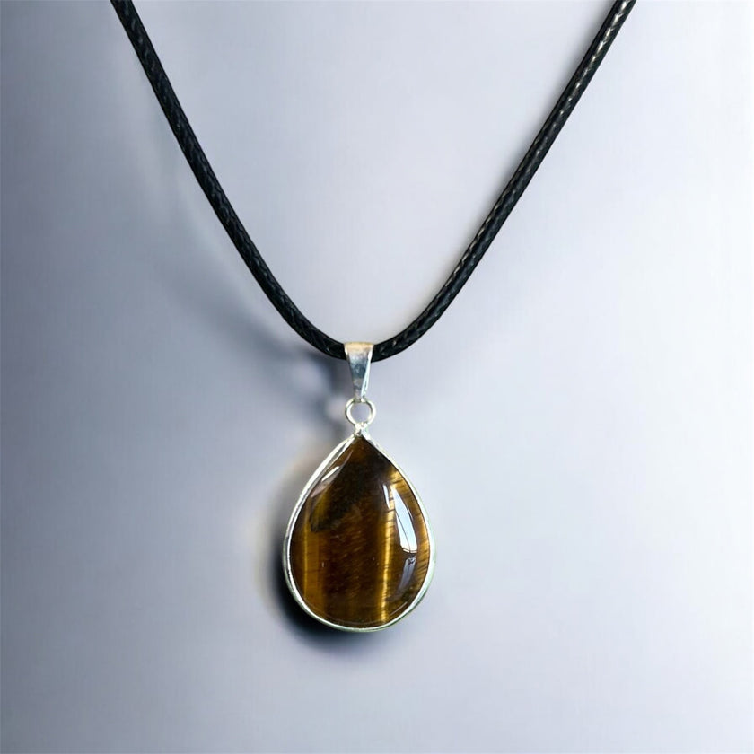 Colgante Gota Pulida Ojo de Tigre