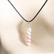 Colgante Barra con Espiral de Cuarzo Rosa