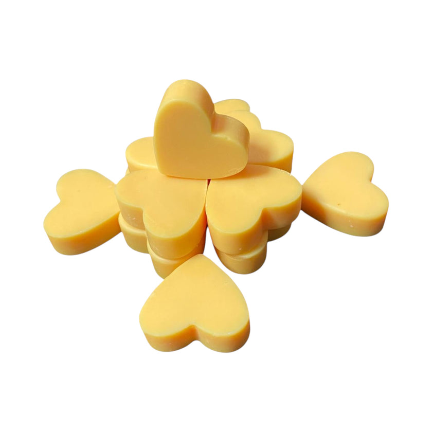 Corazones de cera vegetal Sueño Vivo aroma naranja y canela para ritual de manifestación