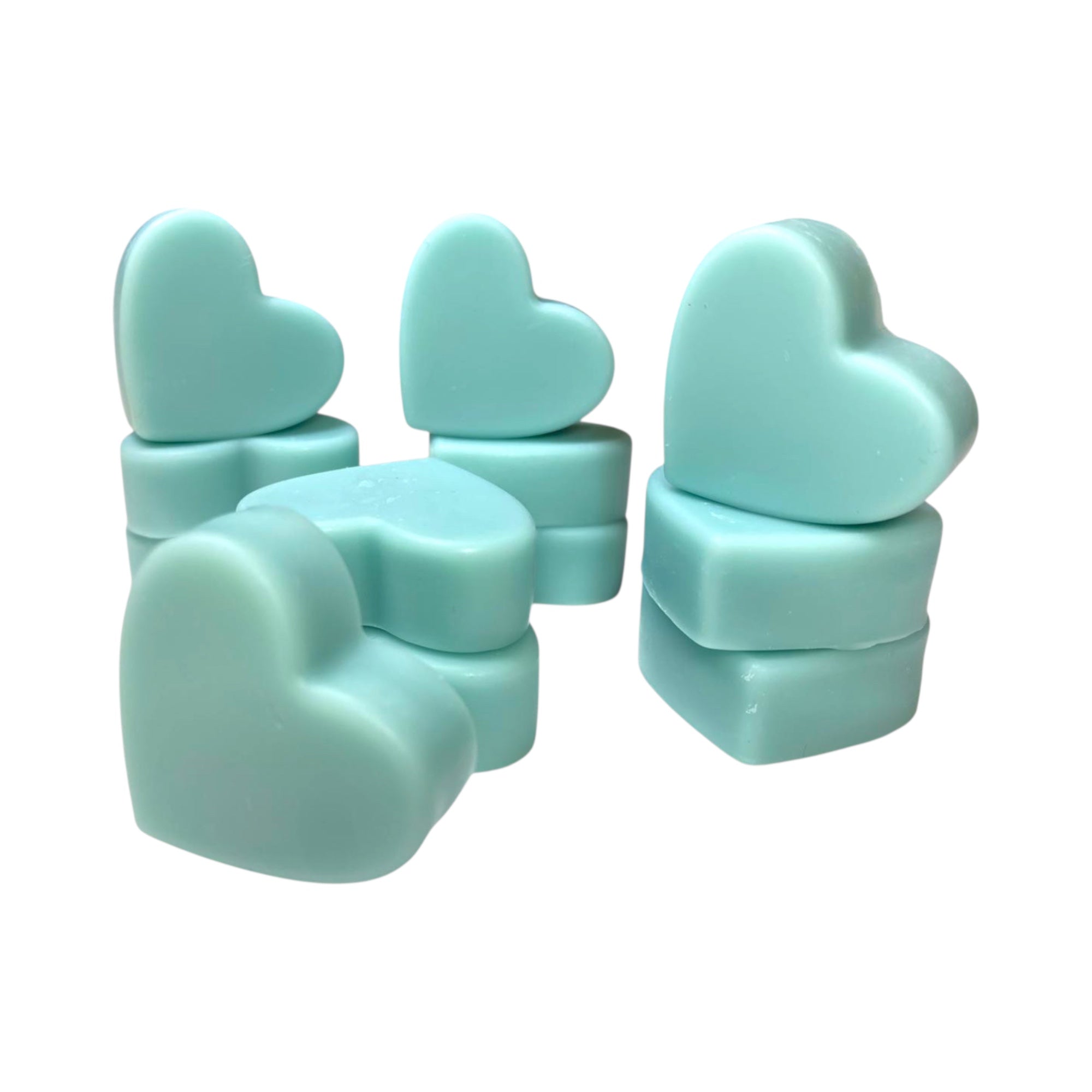 Corazones de cera azul Wax Melt Refugio fragancia cálida y amaderada