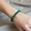 Pulsera Malaquita con Charm Colibrí 10mm